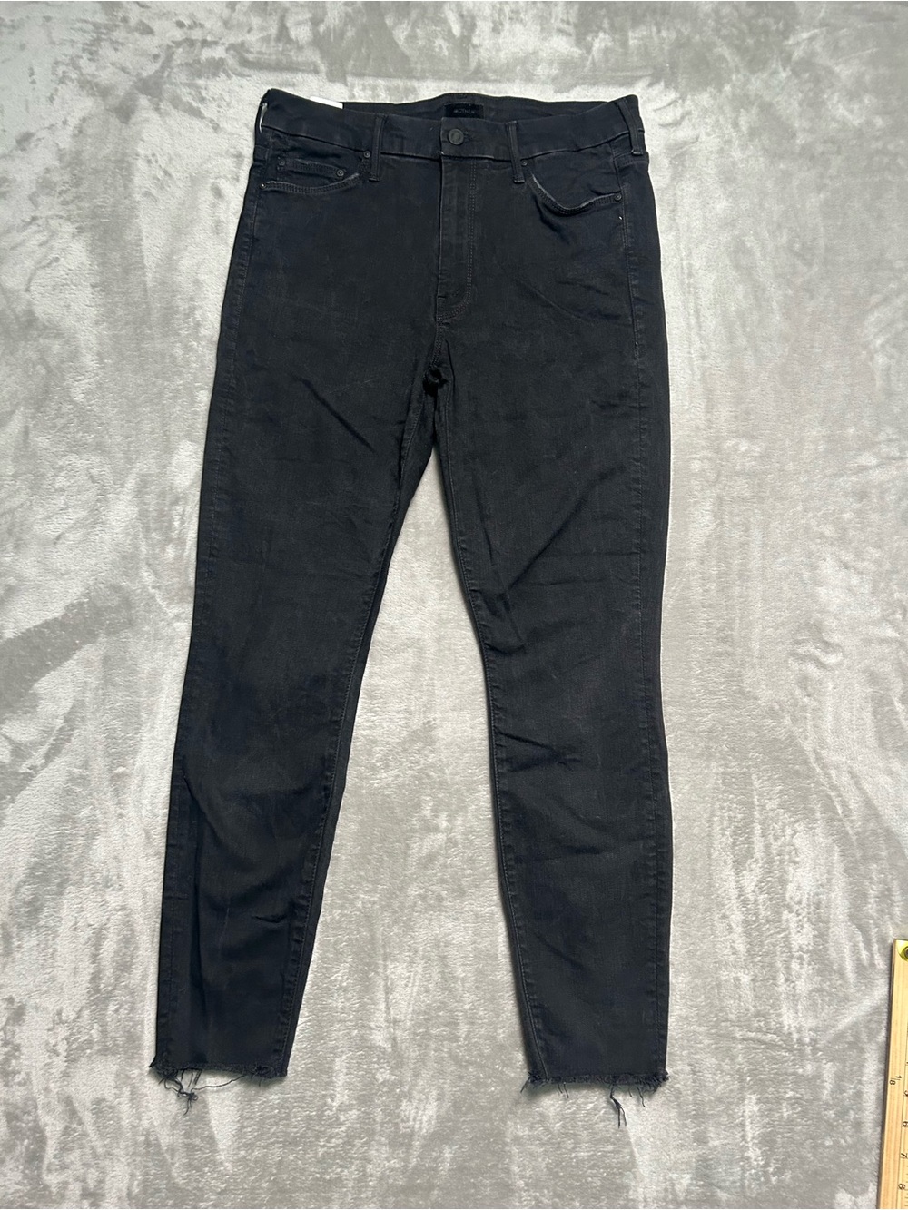 Mother Looker Ankle Fray Jeans Women’s 30 Black Denim